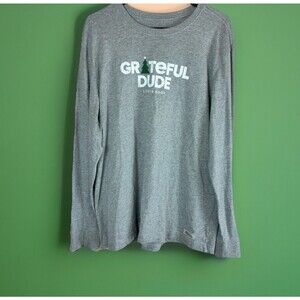 Life is Good Men's Holiday “Grateful Dude” Long Sleeve Crusher Tee Size Large